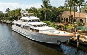 The yacht donation of the 38.4m / 126' Broward motoryacht to AMIkids was facilitated by Yacht Broker Leonce Richards at Worth Avenue Yachts. 